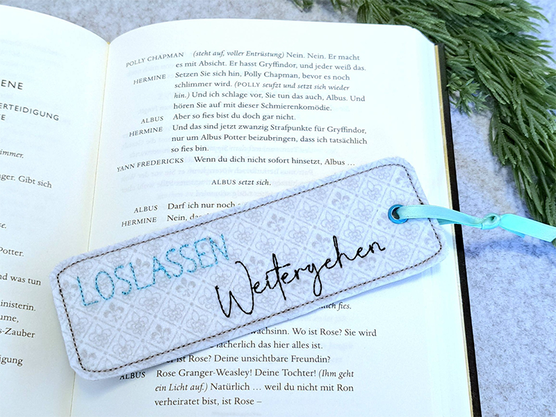 Preview: Lesezeichen Loslassen Weitergehen - ITH-Stickdatei